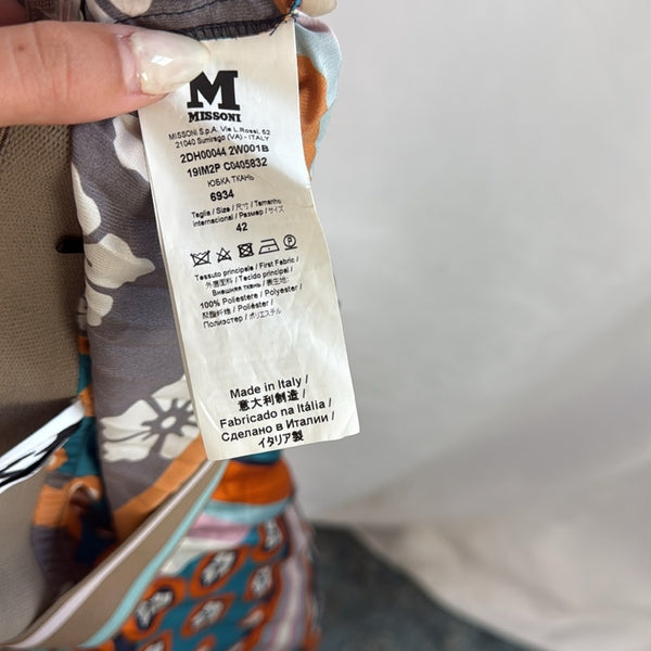 Missoni Multi Print Silk Pleated Midi Skirt