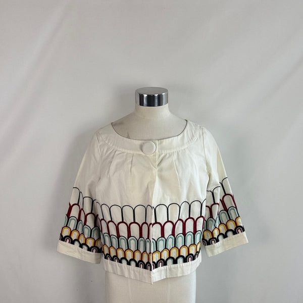 See by Chloe White Multi Print Crop Jacket