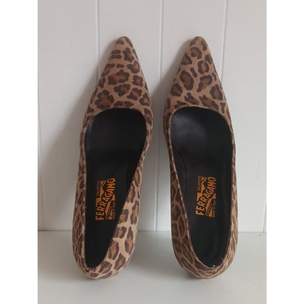 SALVATORE FERRAGAMO ANIMAL PRINT PONY PUMPS