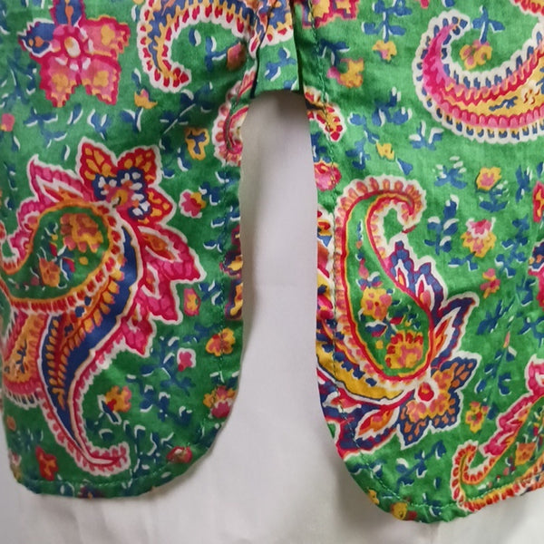 Ralph Lauren Green Paisley Long Sleeve Shirt Dress.