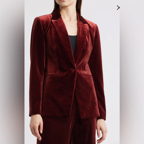 Elie Tahari Nwt Wine Velvet Blazer