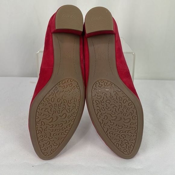 NEW Ara Red Suede Block Heel Pumps