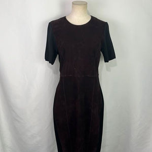 Elie Tahari Brown Lamb Suede Black Back