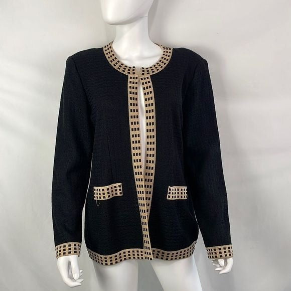 NWT Misook Black w Gold Trim Jacket