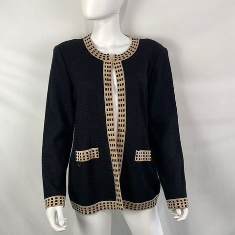 NWT Misook Black w Gold Trim Jacket