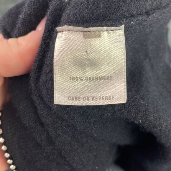 St John Black Cashmere Crystal Zip Top