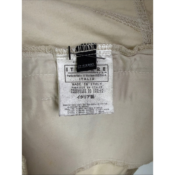 DOLCE AND GABBANA VINTAGE TAN BLAZER WITH LACE TRIM JACKET