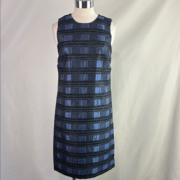 L K Bennet Blue Plaid Sheath Dress