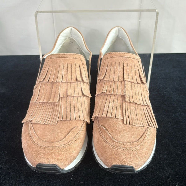 NEW Tod's Pink Suede Fringe Sneakers