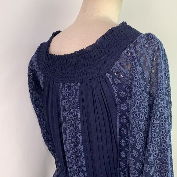 Alice + Olivia blue lace off shoulder mini dress