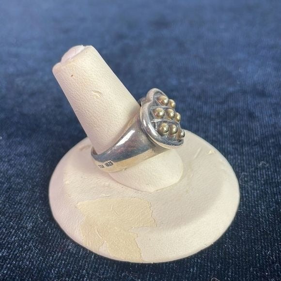 llagos 18KT Caviar Heart Sterling Ring