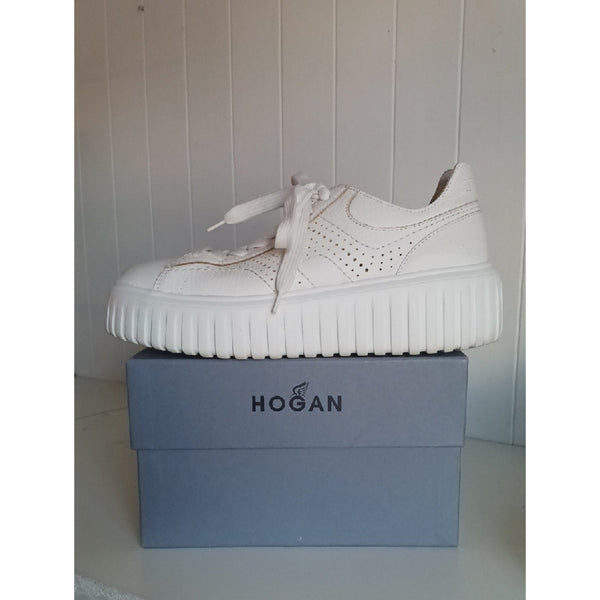 HOGAN White H Stripe Sneakers.
