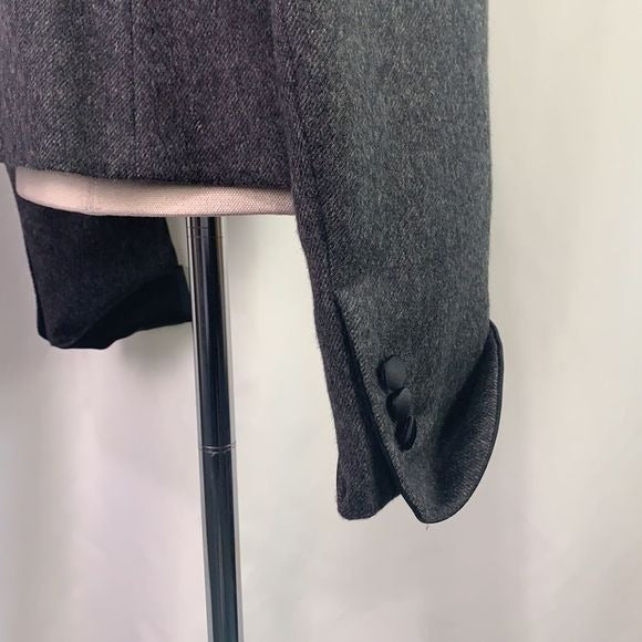 Max Mara Grey Virgin Wool w/ Black Trim Jacket