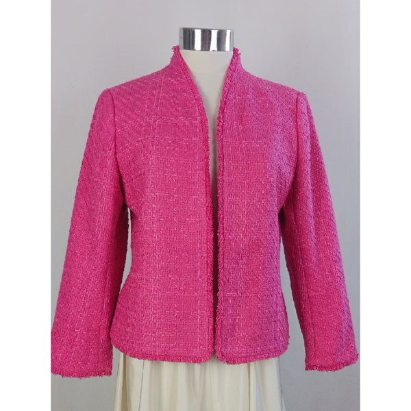 ANN TAYLOR Nwt Pink Tweed Open Front Jacket.