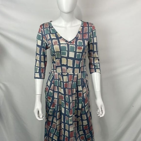 Max Mara Multi Square Print Fit Flare Dress