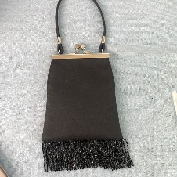 Small Black With Fringe Bag