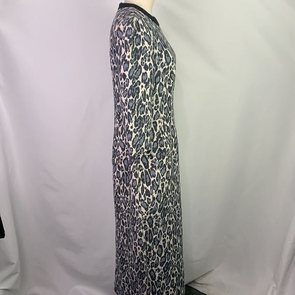 Stogova grey animal print black color block dress