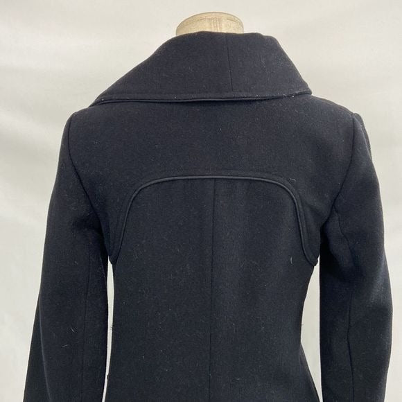 Soia & Kyo Black Side Zip 3/4 Wool Blend Coat
