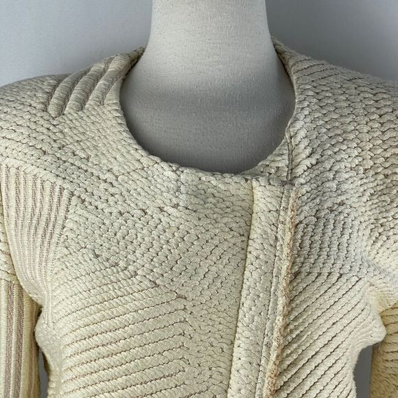 IRO cream with gold textured side zip jacket