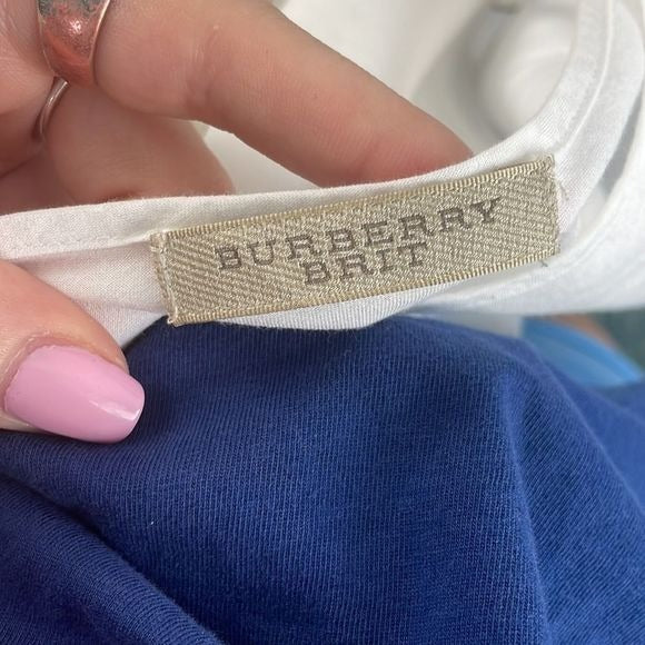 Burberry White Eyelet w Cami Blouse