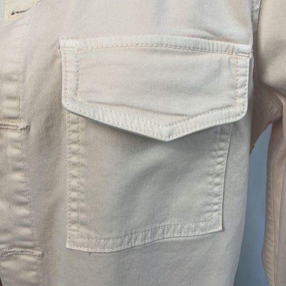 L’agence Cream Long Denim Button Jacket