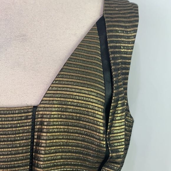 Elie Tahari Gold w/ Black Piping NWT Dress