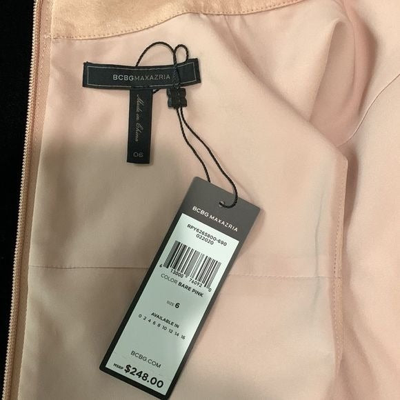 BCBG NWT Pink Faux Leather Dress