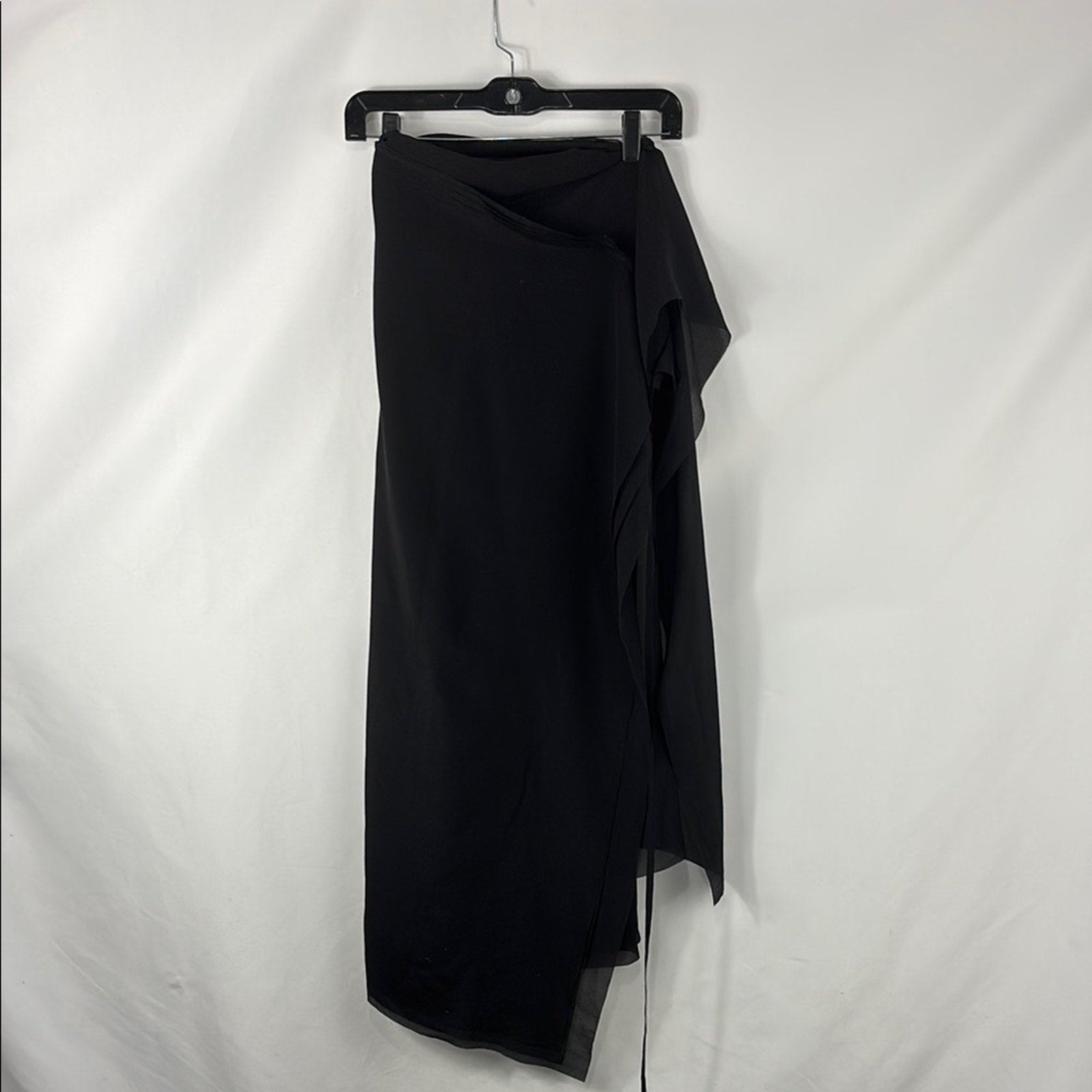 Jean Paul Gaultier Black Vintage Silk Wrap Skirt