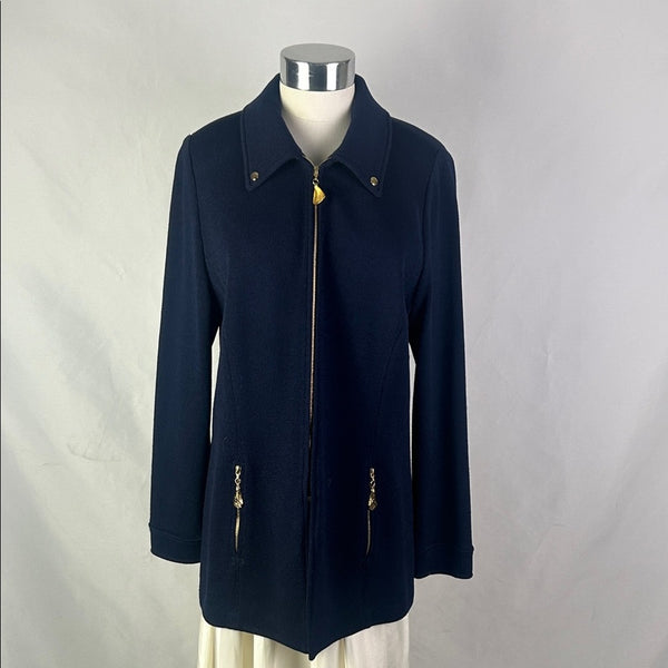 St John Navy Knit Zip Jacket