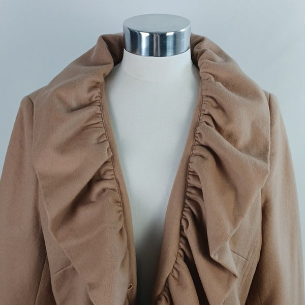 Milly Tan Ruffle Trim Jacket NWT