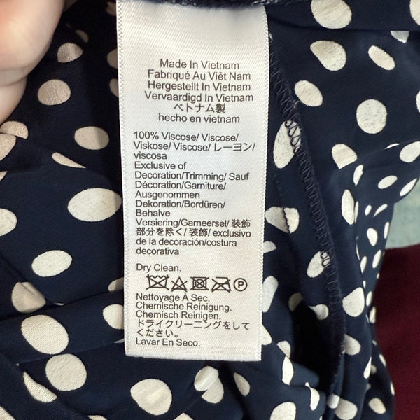 NWT J CREW Navy Dot with Lace Trim Dress