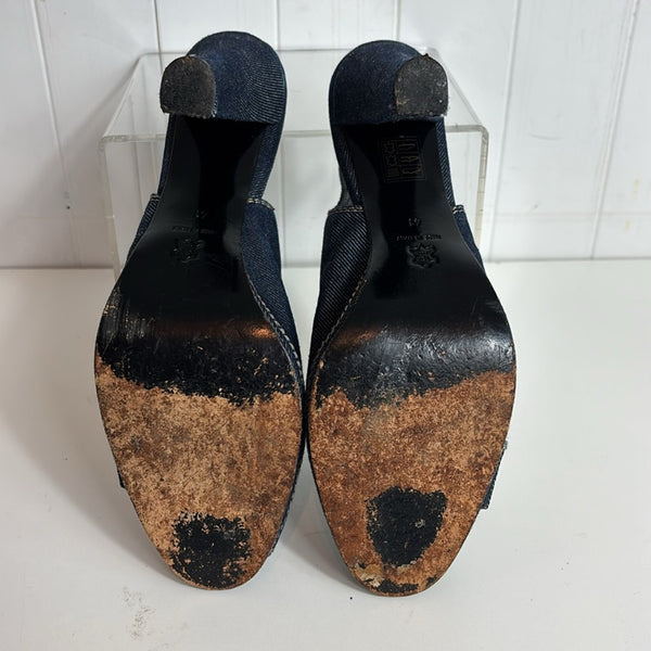 Biba Denim Heeled Sling Back Sandals