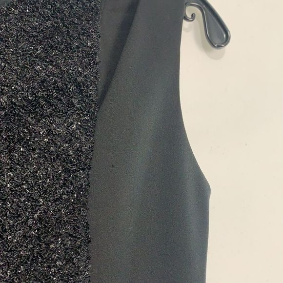 Marna Ro NWT black with sparkly knit panel sheath dress