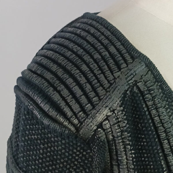 Isabel Marant Black Ribbed Coated 3/4 Knit Jacket