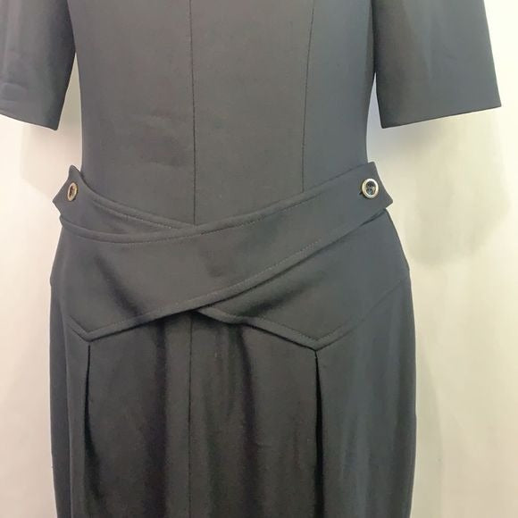 Escada black zip front with belt dress
