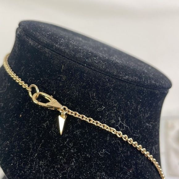 Alexis Bittar 2 Lucite And Crystal Disks With Chain Necklace