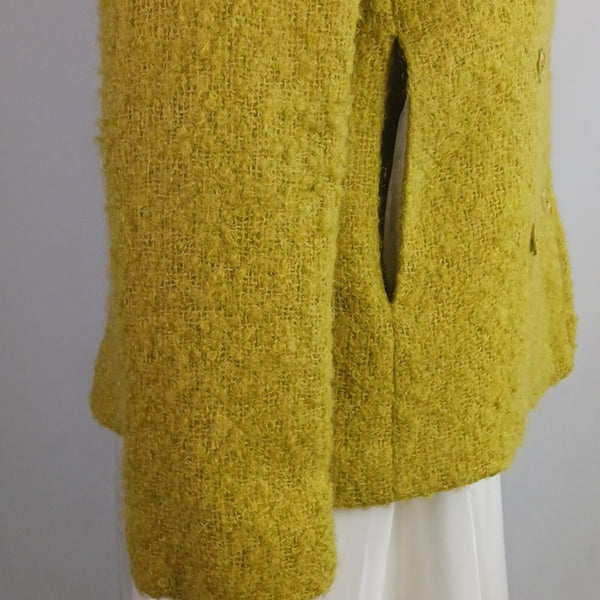 J. Crew Chartreuse Mohair Short  Double-Breasted Jacket