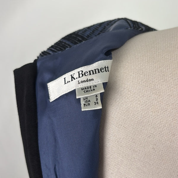 L K Bennet Blue Plaid Sheath Dress
