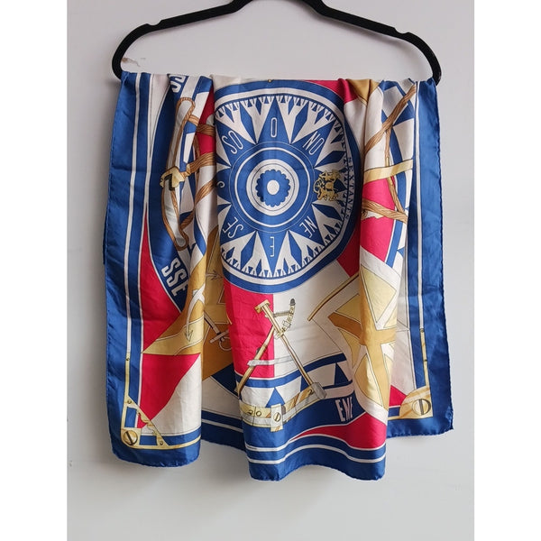 HERMES VINTAGE  SEXTANTS BY L DUBIGEON SCARF