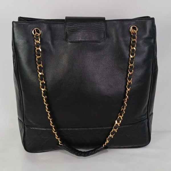 Chanel Large Tote Black with Chain Strap.