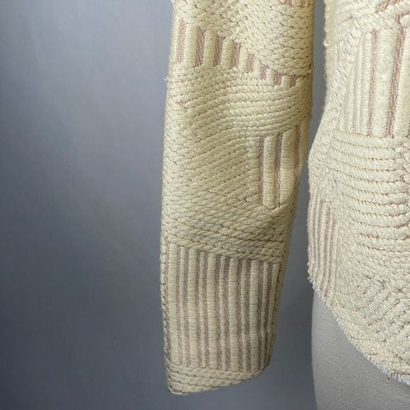 IRO cream with gold textured side zip jacket