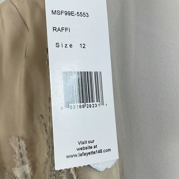 NWT Lafayette 148 Tan w Embroidery Skirt
