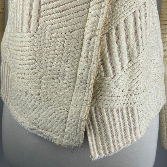 IRO cream with gold textured side zip jacket