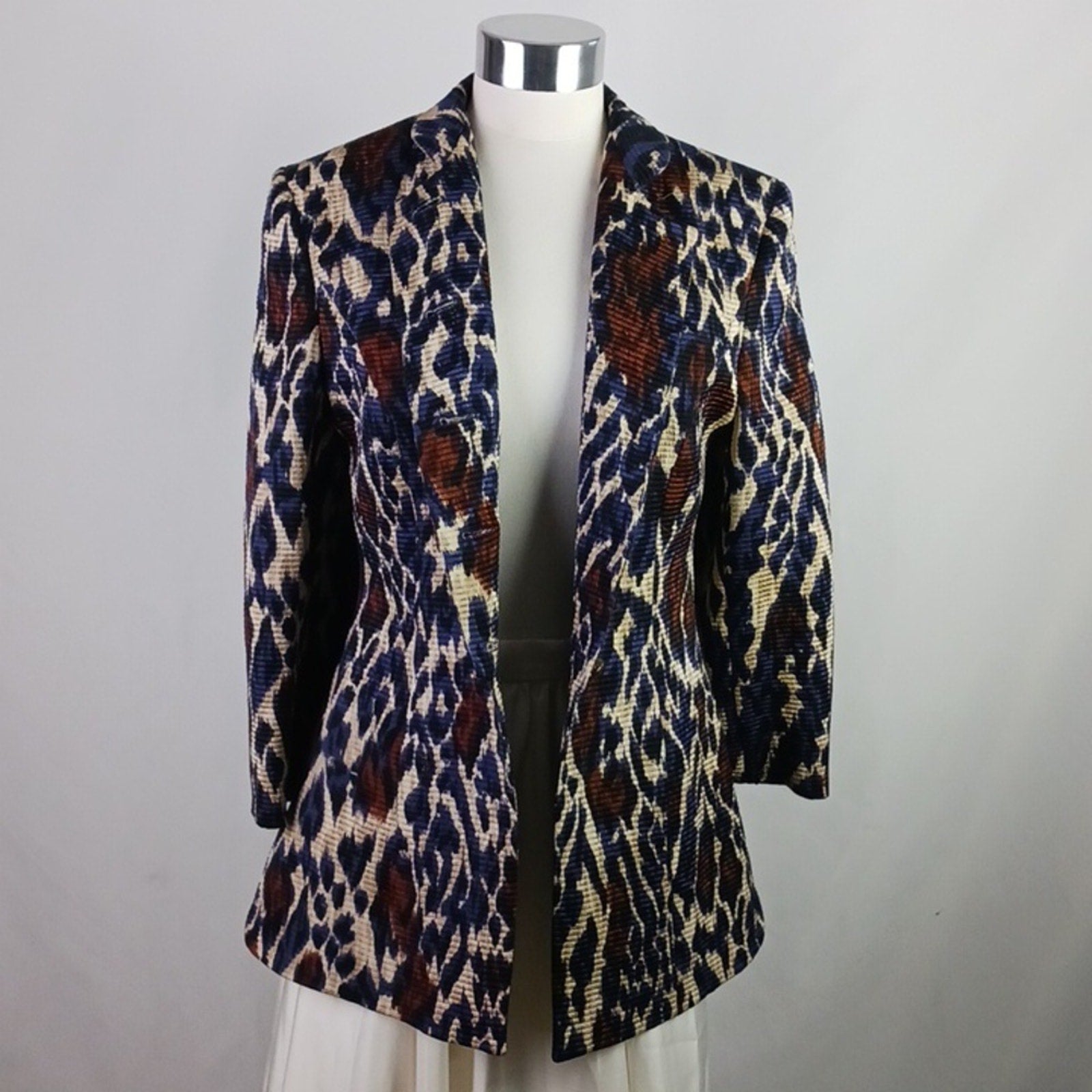 Louis Feraud Multicolor Animal Print High Neck Jacket