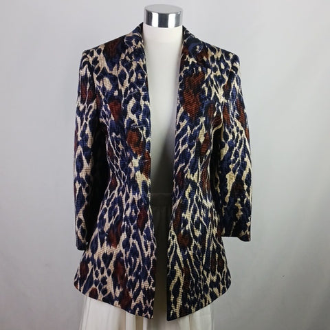 Louis Feraud Multicolor Animal Print High Neck Jacket