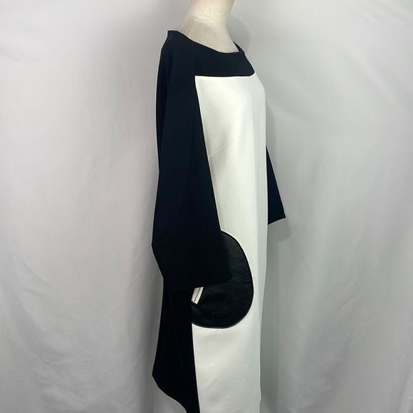Stogova Cream Black Color Block w Pockets Dress