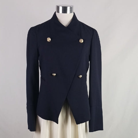 Tara Jarmon Navy Cross Front Double Jacket