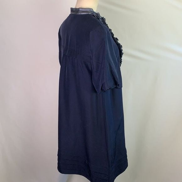 Marc by Marc Jacobs Blue Ruffle front mini dress
