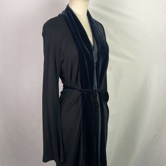 Alberta Ferretti Navy Velvet and Silk Print Dress
