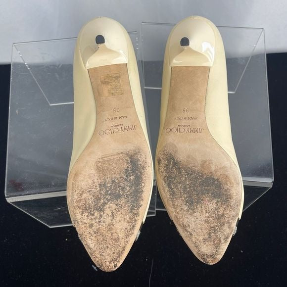 Jimmy Choo Cream Pumps with Black Toe